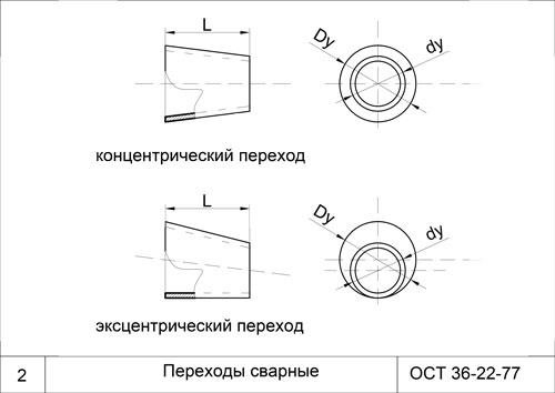 Переход эксцентрический чертеж